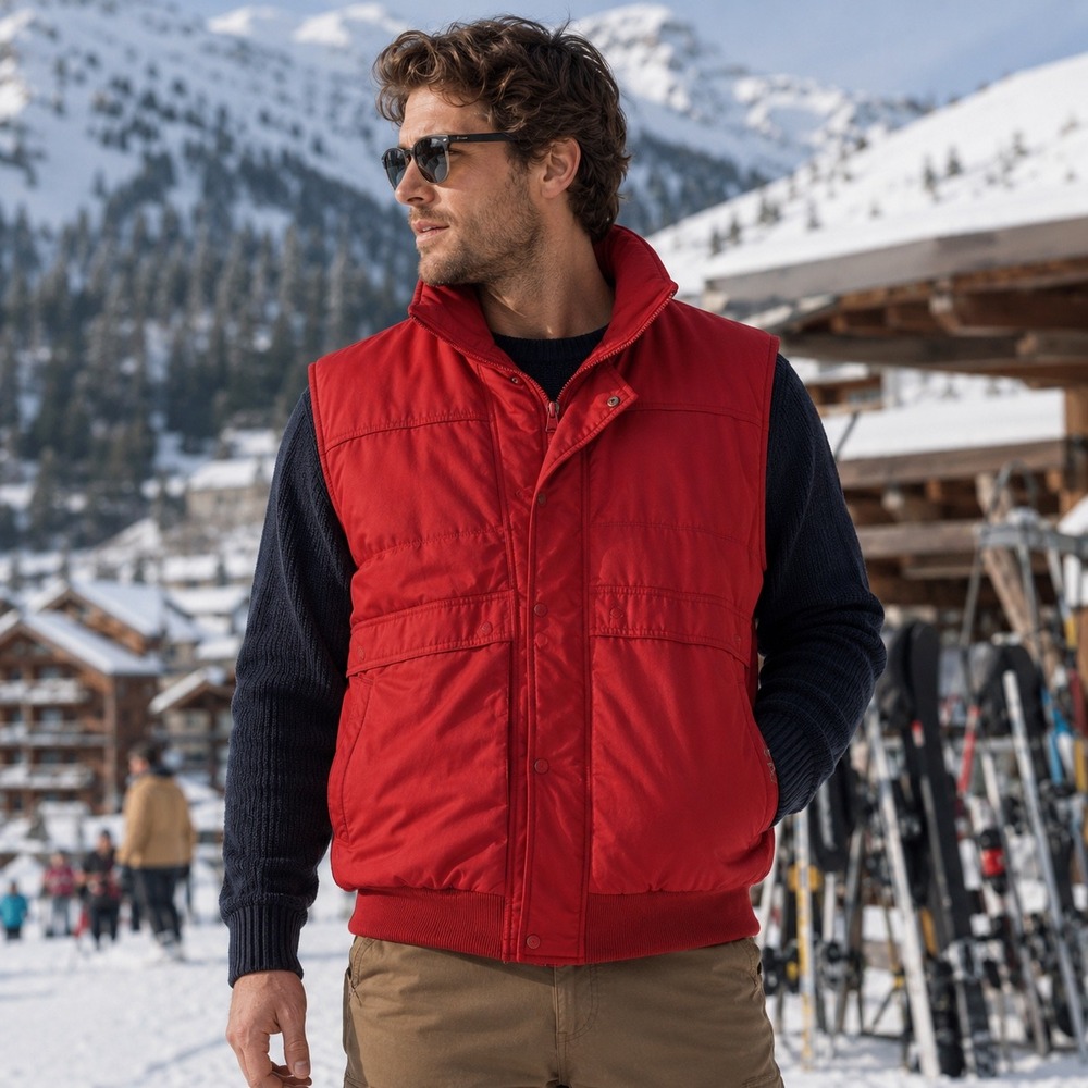 Vintage Obermeyer Alden Red Puffer Vest Mens Large Nylon Ski Winter Gorpcore